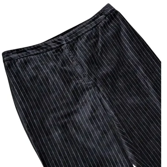 Vintage 90's  Y2K APOSTROPHE Vanessa Black Velvet Pinstripe Pants 2 - Picture 3 of 3